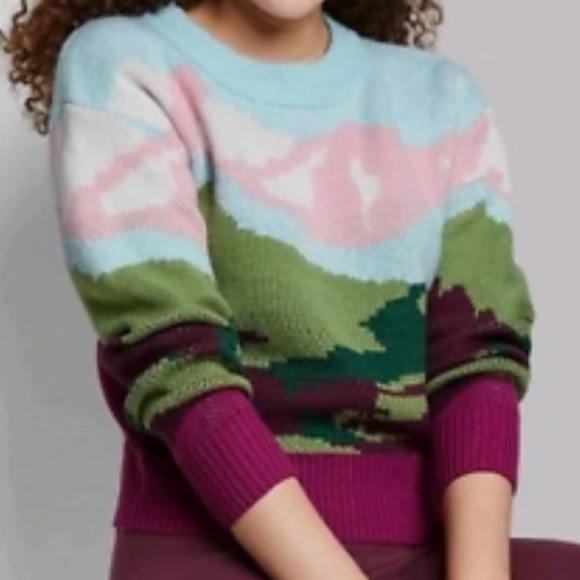 Wild Fable Sweater Crew Neck Landscape Size XS to Small NWT - Picture 7 of 12